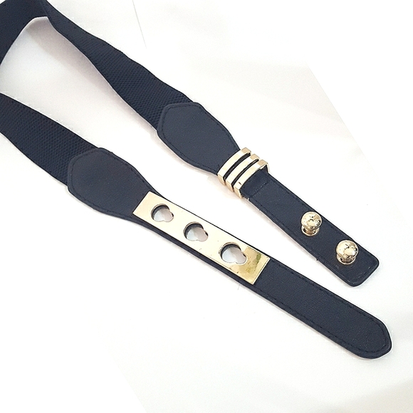 Elastic Stretchy High Waist🖤Gold Buckle - Picture 1 of 7